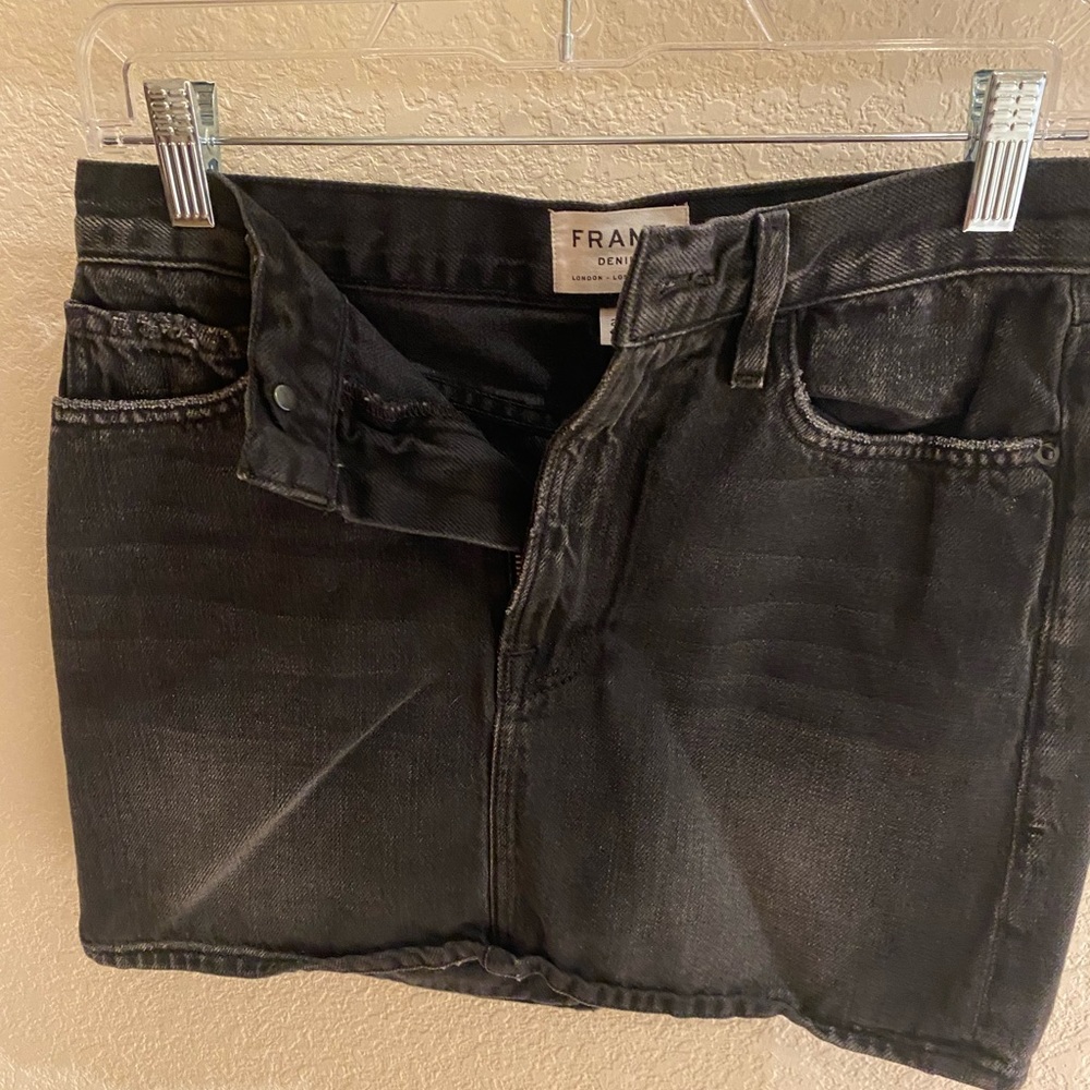 Black FRAME denim skirt